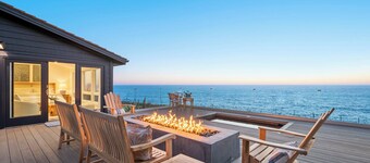 Distinguished Oceanfront Point Estate with Iconic Beach + Mountain Vistas