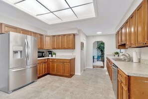 Luxury Villa, Multiple Bedrooms, Private Pool, Pool View | Private kitchen | Highchair