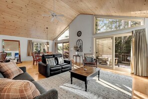 TV connectée, cheminée, livres