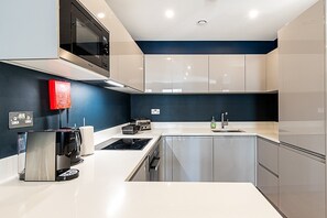 Fridge, microwave, dishwasher, toaster