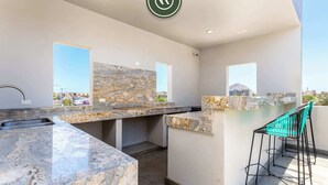 Apartment, 1 King Bed, Kitchen (Maia Cabo(03-05)) | Terrace/patio - Centric 1BR Condo in Downtown Cabo - Rooftop Pool (Cabo San Lucas)