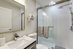 Hair dryer, towels