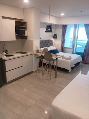 Studio Confort, vue plage | Cuisine privée