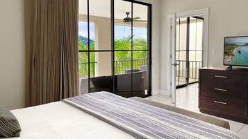 Tabla de planchar con plancha, wifi gratis y ropa de cama