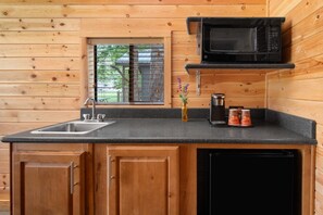 Microwave, dining tables
