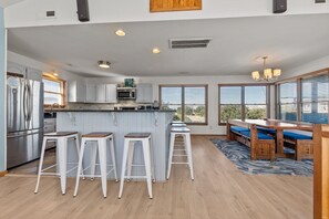 Fridge, microwave, oven, stovetop - 1435 - The Whalecome Inn, a spacious 6-bedroom home in Corolla with ocean views. (Corolla)