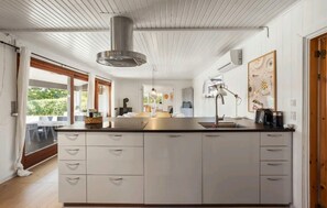 Fridge, dishwasher, coffee/tea maker