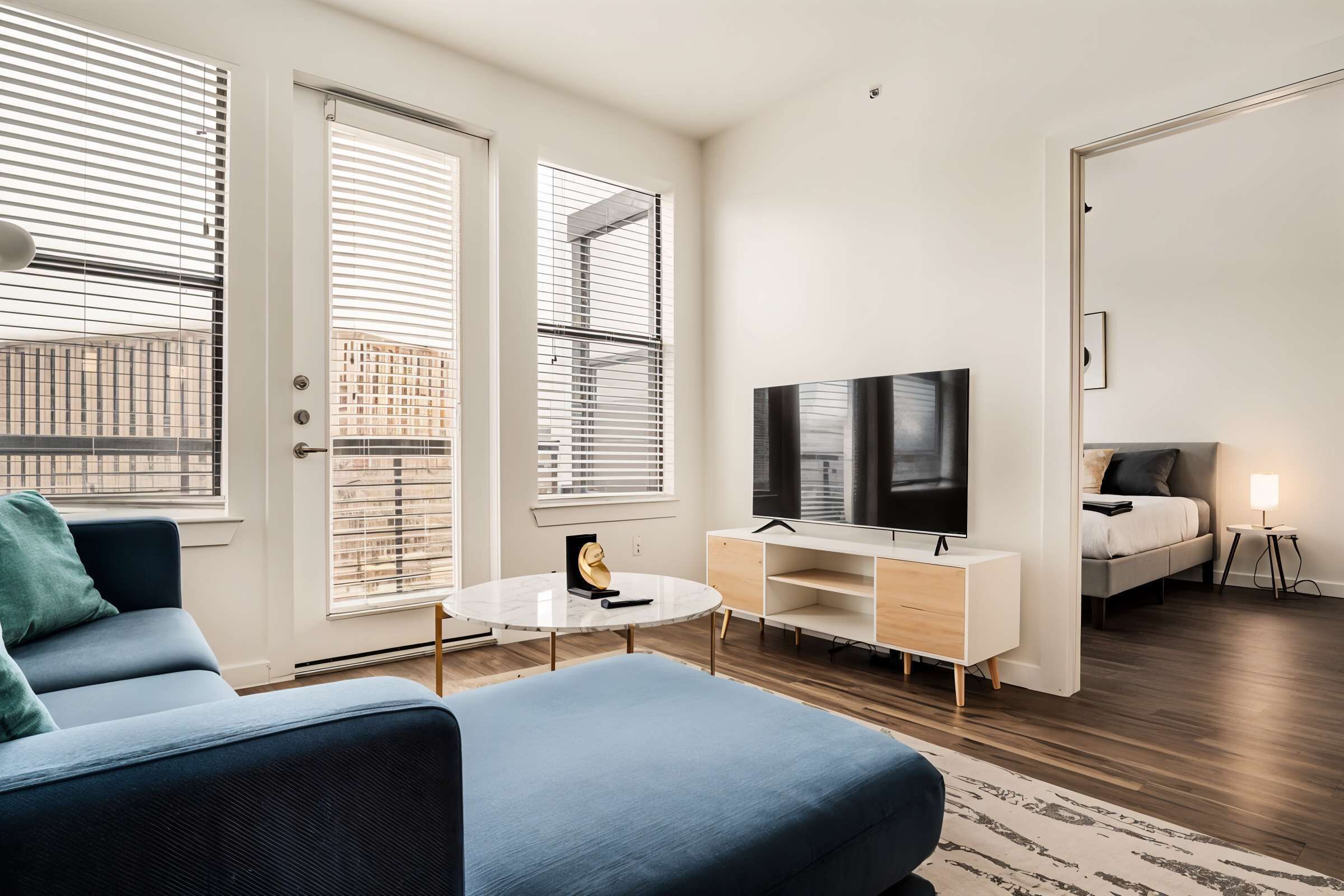 Standard Apartment, 2 Bedrooms (Apartment) | Living area | 50-inch Smart TV with digital channels