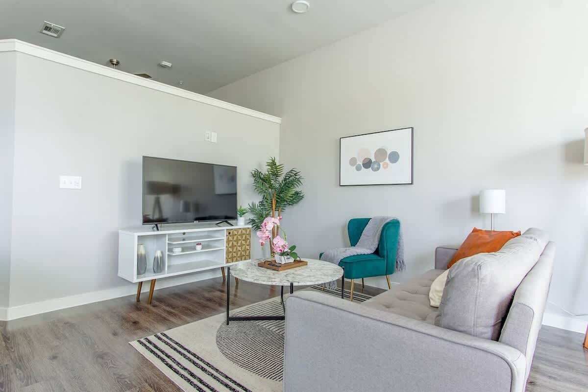 Standard Apartment, 1 Bedroom (Apartment) | Living area | 50-inch Smart TV with digital channels