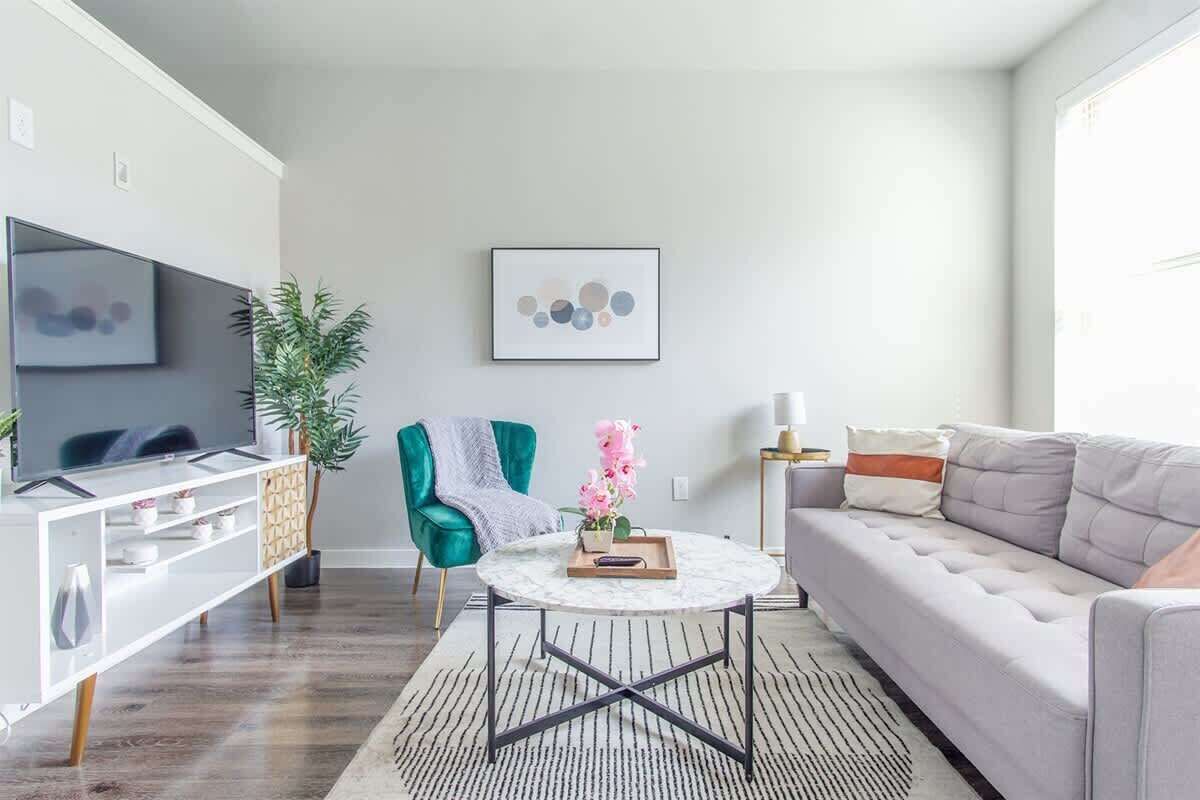 Standard Apartment, 1 Bedroom (Apartment) | Living area | 50-inch Smart TV with digital channels