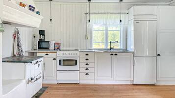 Fridge, stovetop, coffee/tea maker