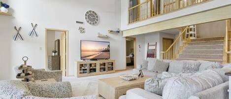 TV connectée, jeux vidéo, baby-foot, livres