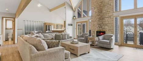 Smart TV, video games, foosball, books