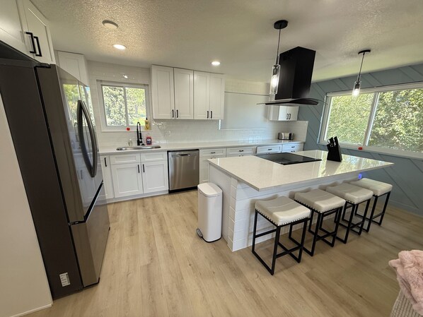 Microwave, oven, stovetop, dishwasher