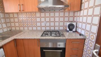 Fridge, microwave, oven, coffee/tea maker