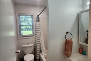 Towels, soap, shampoo, toilet paper