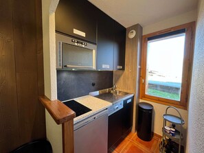 Kühlschrank, Mikrowelle, Geschirrspüler, Kochgeschirr/Geschirr/Besteck