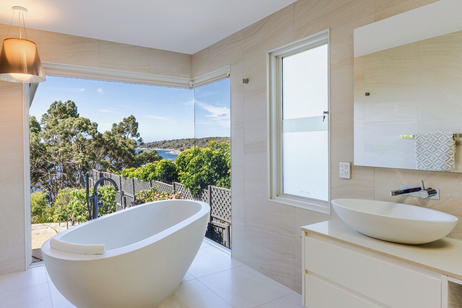 Master Ensuite Bath with a view