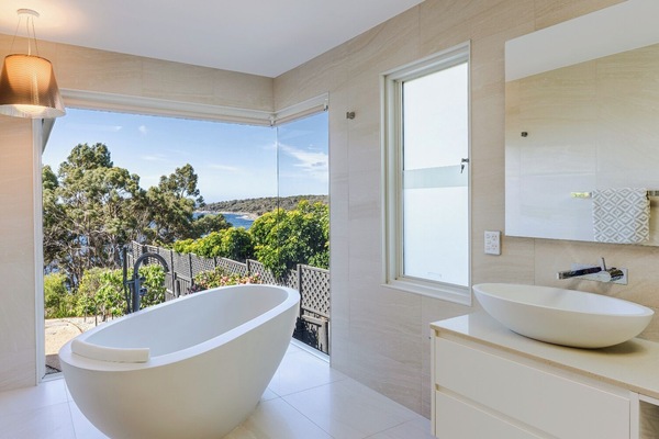 Master Ensuite Bath with a view