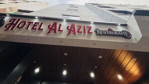 A sign for HOTEL AL AZIZ Restaurant. - Hotel Al Aziz (Ajmer)