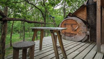 Romantische boomhut | Terras