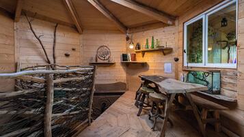 Familien-Ferienhütte, Parkblick | Wohnbereich