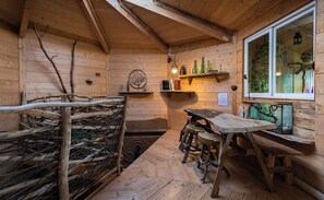 Familien-Ferienhütte, Parkblick | Wohnbereich