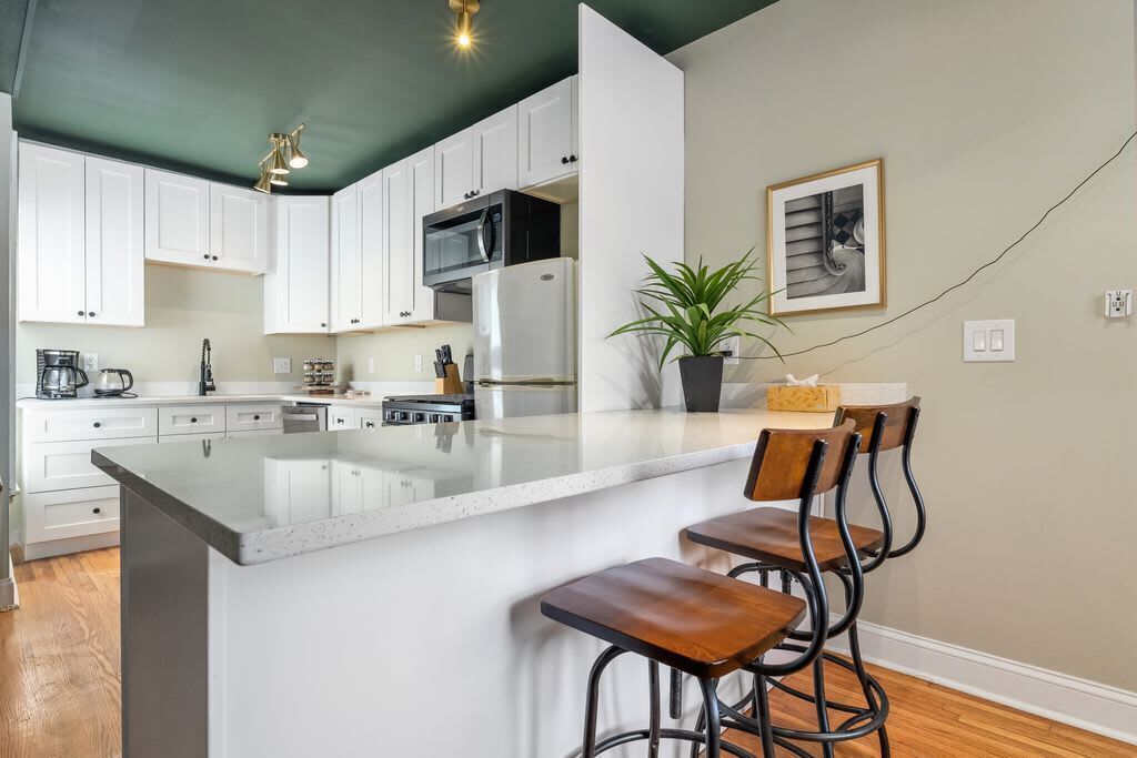 Fridge, microwave, stovetop, dishwasher