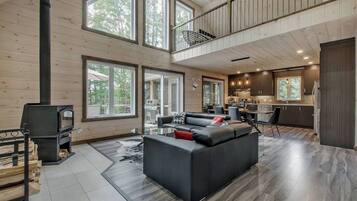 TV, fireplace, offices