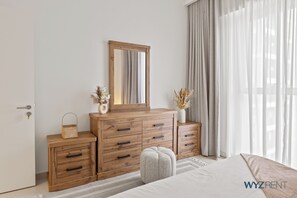 Standaard appartement, uitzicht op de stad | Lakens van Egyptisch katoen, luxe beddengoed, individueel gemeubileerd