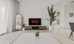 Living area - Serene 1 BR in Surf 2-Creek Beach Access (Dubai)