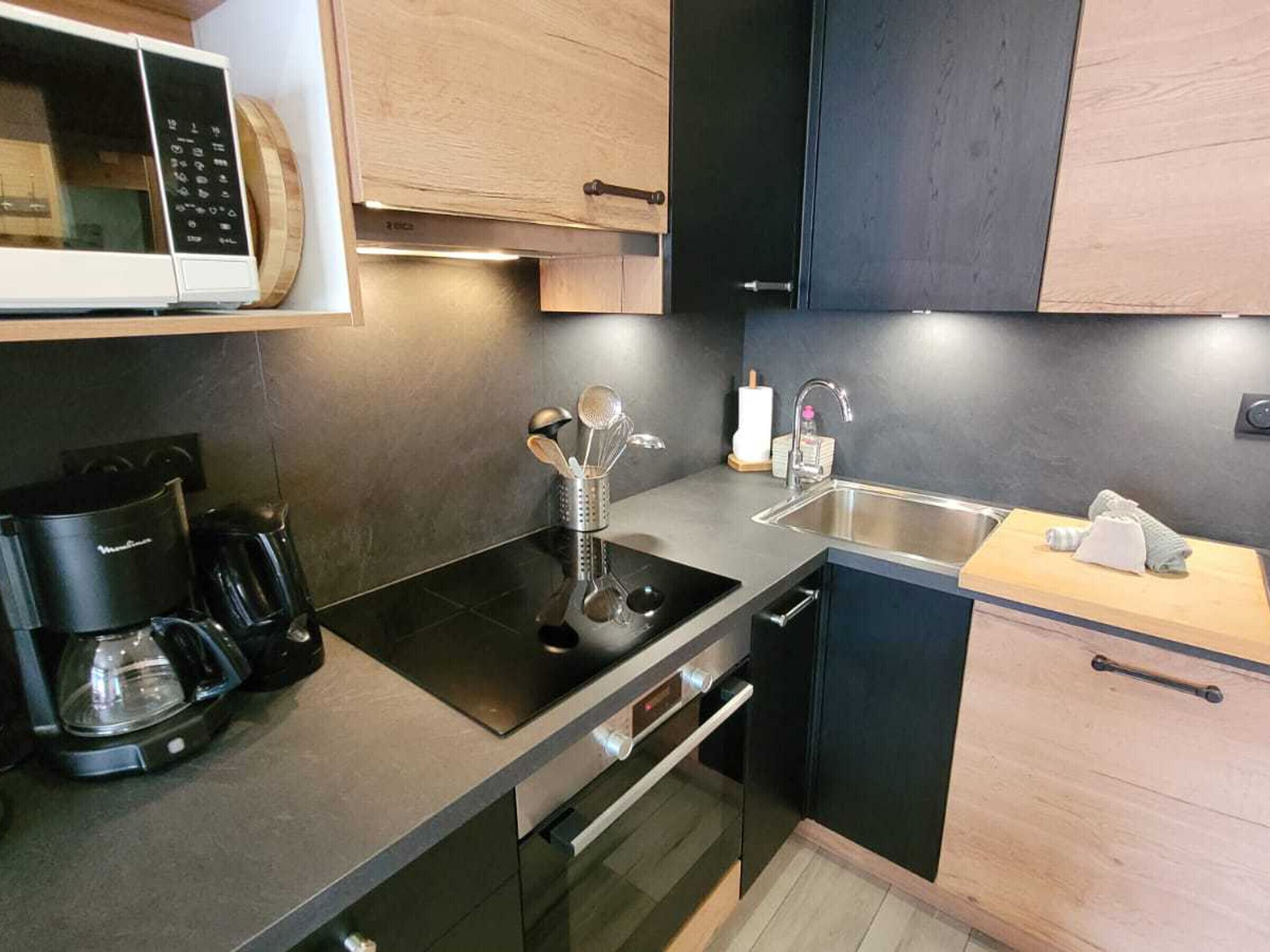 Fridge, microwave, dishwasher