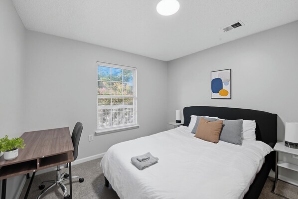 Desk, iron/ironing board, travel cot, free WiFi