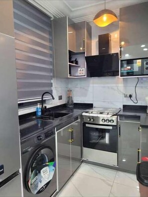 Lyxlägenhet - 1 sovrum - tillgänglighetsanpassat för personer med synskada - kök | Eget kök