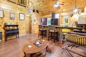 House (1 Bedroom) | Interior - Rustic, Woodsy Cabin in Palestine w/ Pool Table! (Palestine)