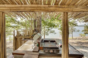 House (3 Bedrooms) | Interior - Boat Lift & Deck: Lakefront Retreat in Shell Knob (Shell Knob)