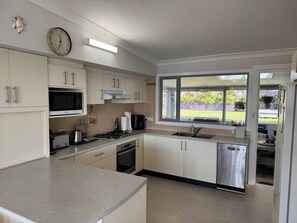 Microwave, oven, stovetop, dishwasher