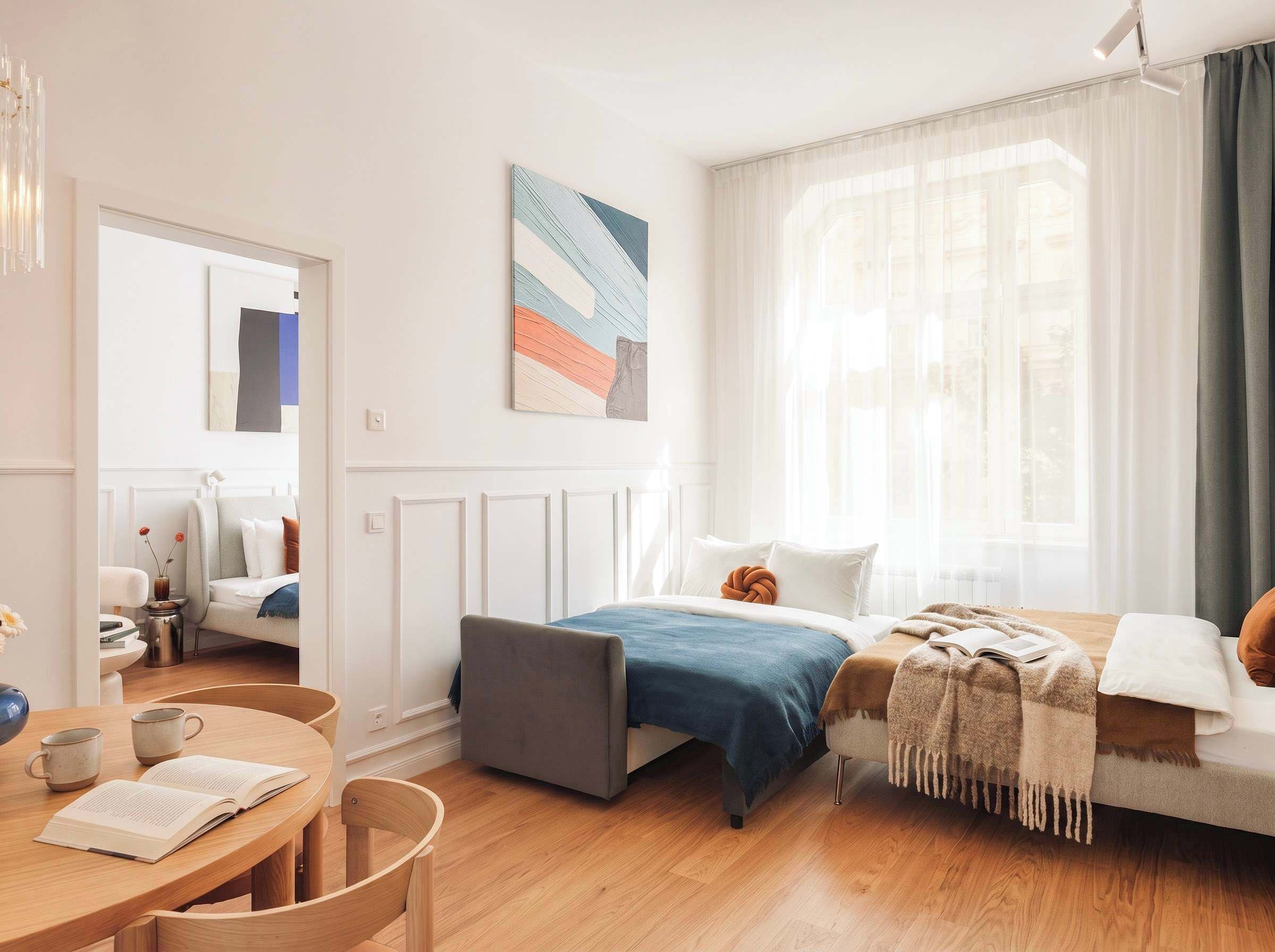 2 bedrooms, iron/ironing board, travel crib, WiFi