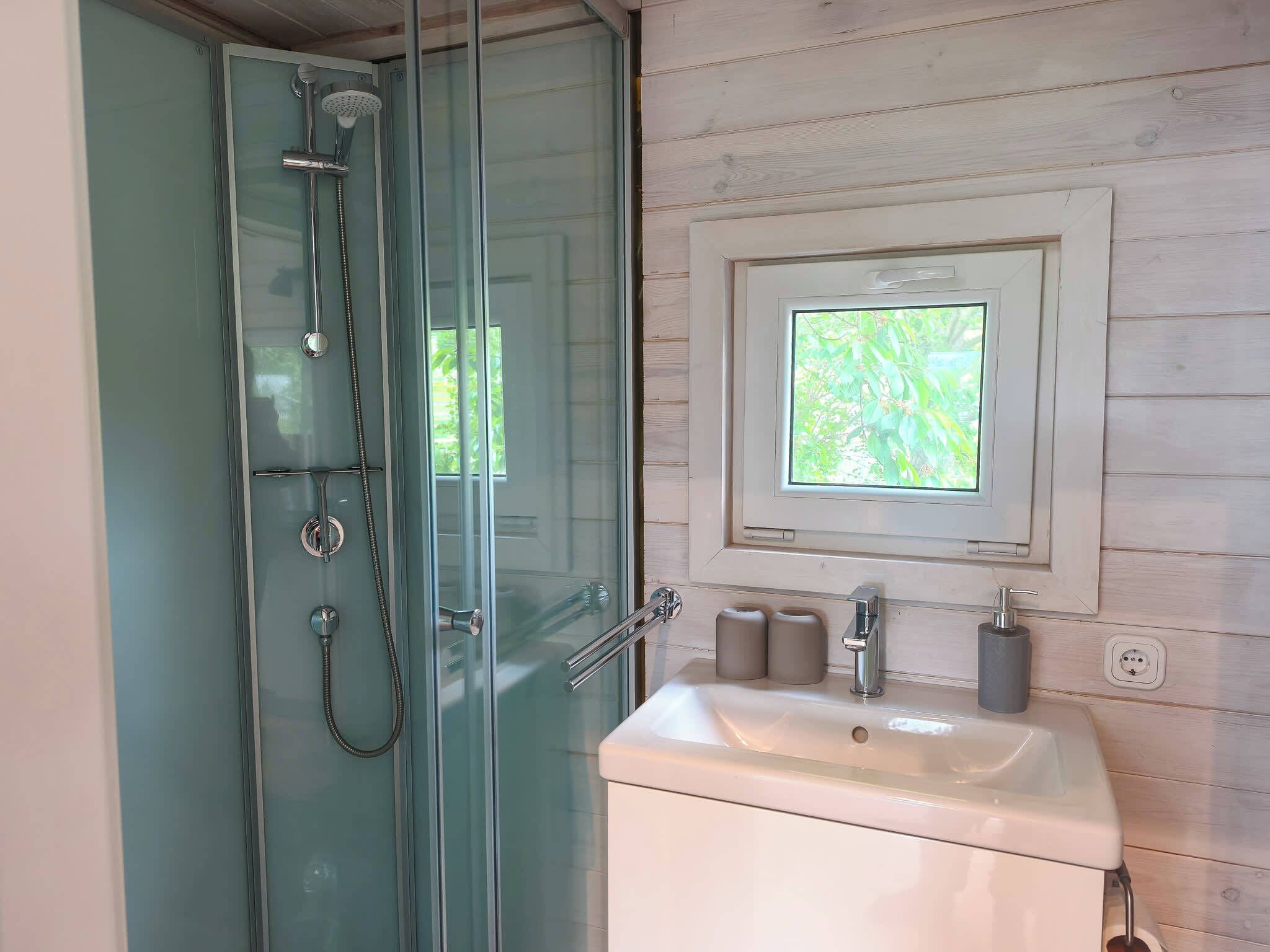 Shower, eco-friendly toiletries, hair dryer