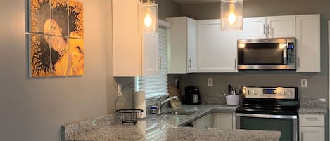 Microwave, oven, stovetop, dishwasher