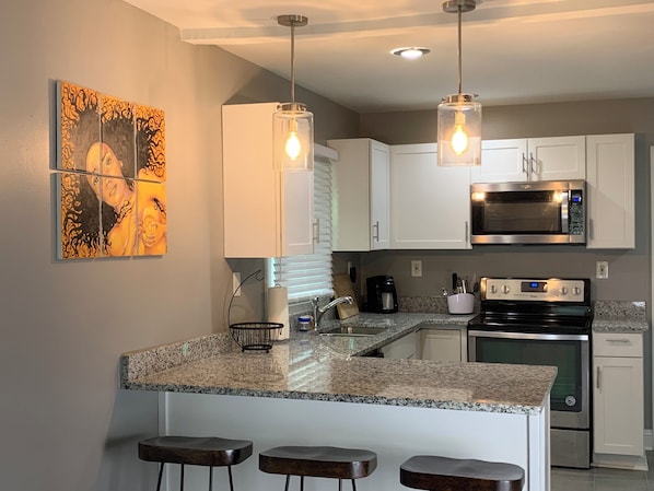 Microwave, oven, stovetop, dishwasher