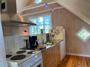 Fridge, oven, dishwasher, coffee/tea maker