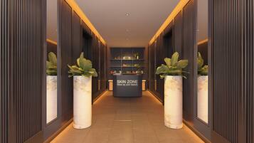 Salas de tratamientos para parejas, sauna, bañera de hidromasaje