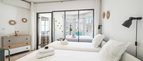 2 habitaciones y ropa de cama