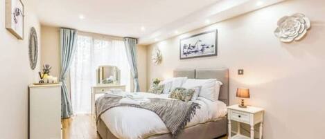 Desk, iron/ironing board, travel cot, free WiFi
