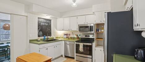 Microwave, oven, stovetop, dishwasher