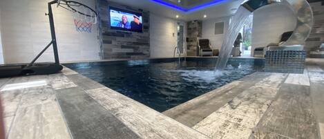 Indoor pool, a heated pool