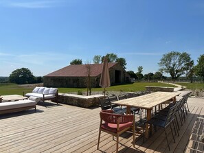 House | Outdoor dining - Beautiful Villa With Indoor Pool (Sainte-Cecile)