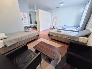 Literie hypoallergénique, rideaux occultants, fer et planche à repasser