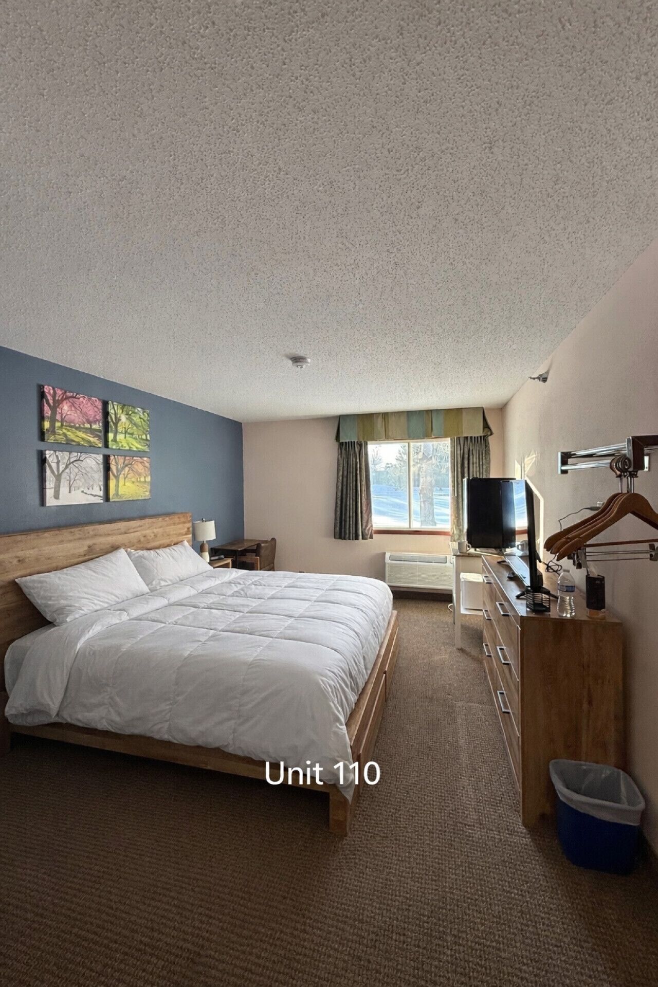 1 bedroom, desk, iron/ironing board, travel cot